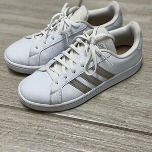 Adidas Women's White and gold Sneakers